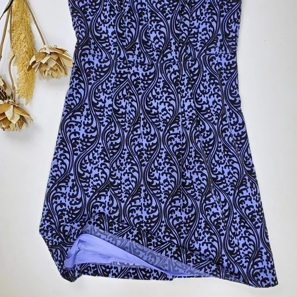 Loft Blue Suede Embroidered Light Shift Dress 2 - Picture 8 of 11